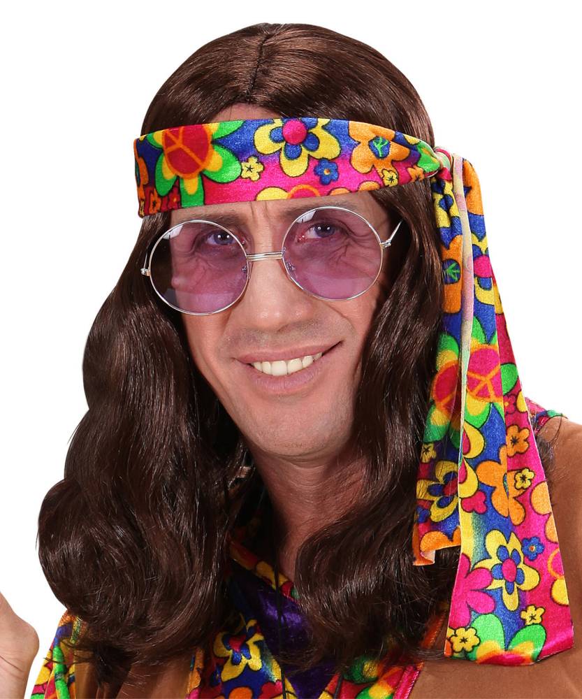 Perruque Hippies-Lennon Brun