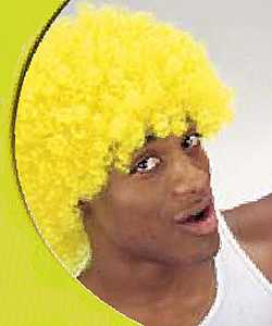 Perruque Boucl�e jaune fluo S01