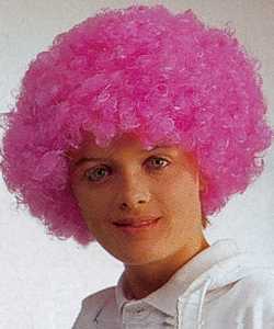 Perruque Boucl�e rose fluo