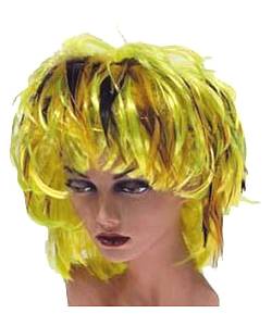 Perruque Plumes jaune S018729
