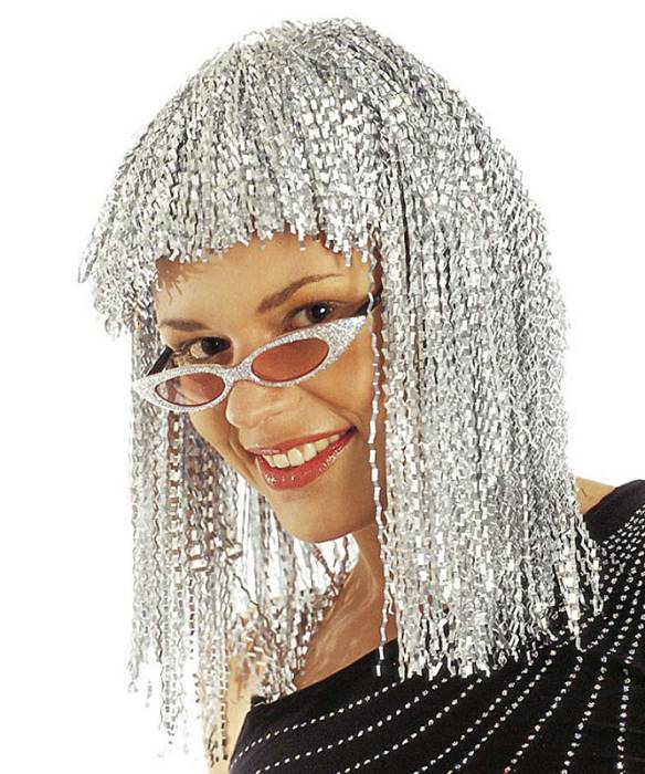 Perruque Metallic argent