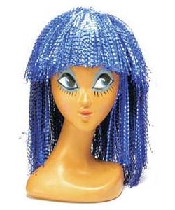 Perruque Metallic bleue