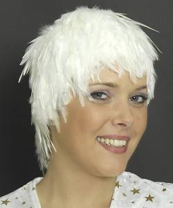 Perruque Plumes Nina blanche