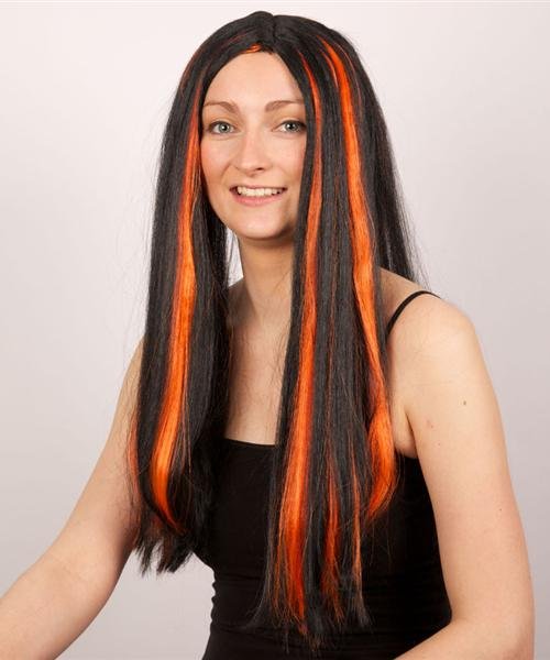 Perruque Longue m�ches orange