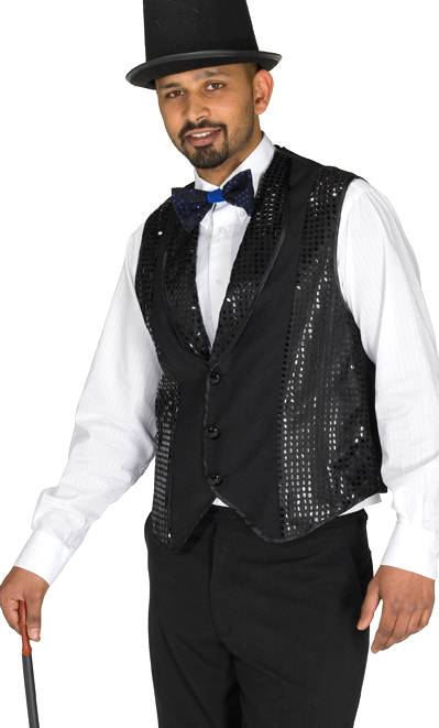 Gilet paillettes noir