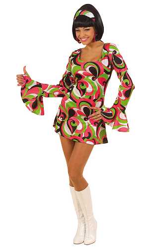 Costume Disco Mini 70s verte