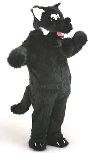 Costume Mascotte Loup Noir M1
