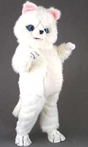 Costume Mascotte Chat Blanc M1