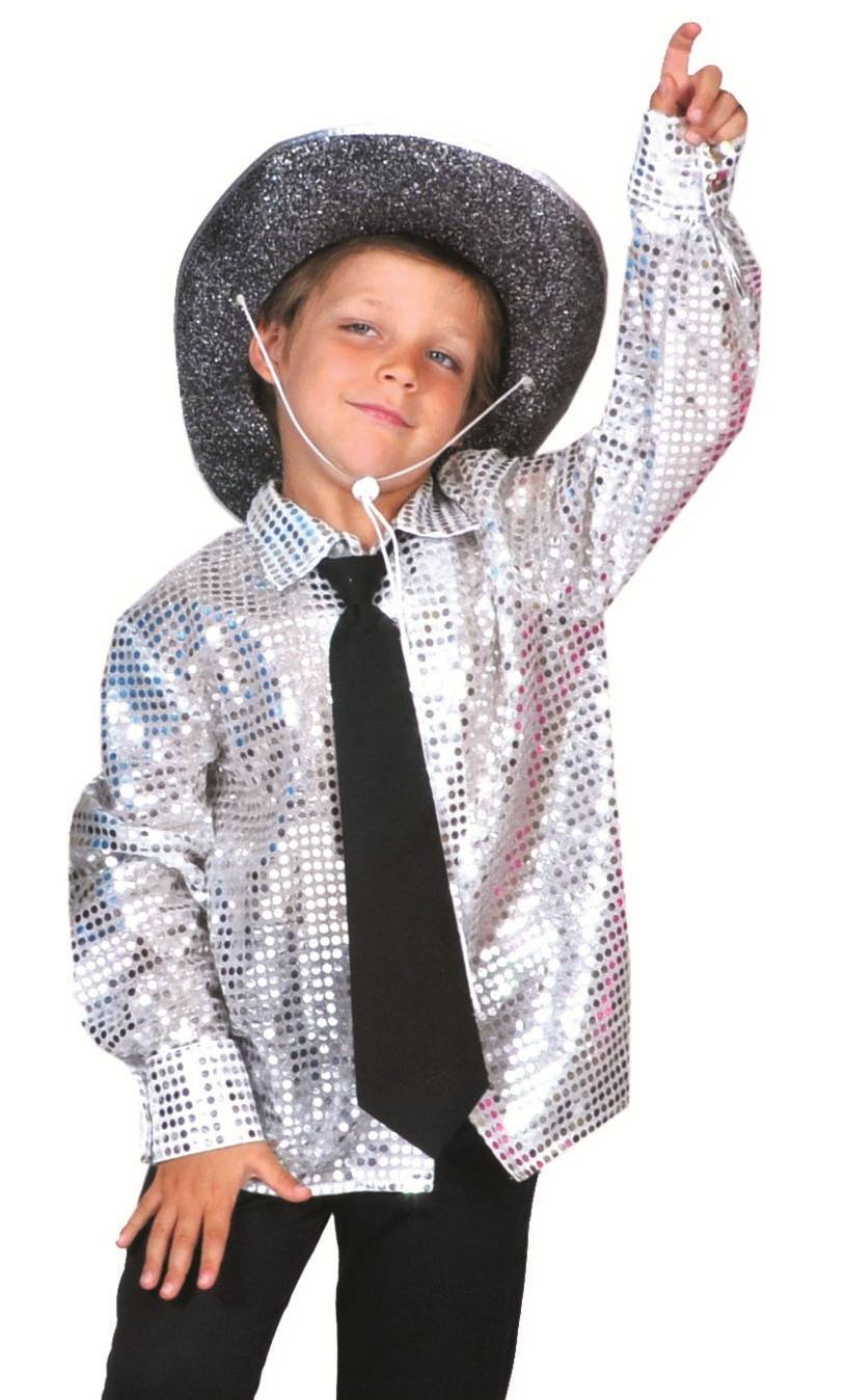 Chemise disco Enfant argent