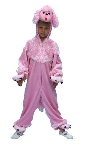 Costume Chien caniche rose