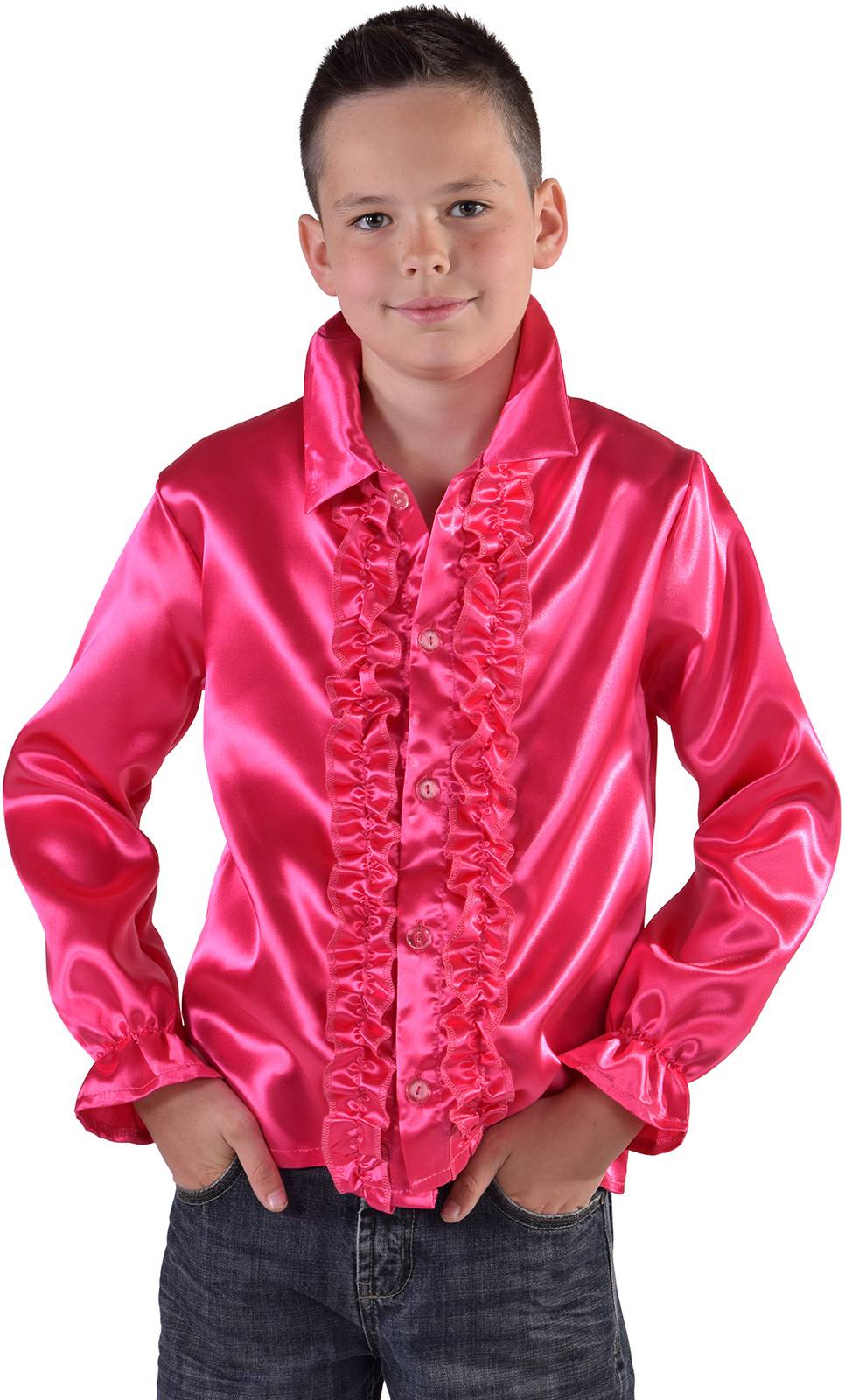 Chemise Disco Enfant fushia E1