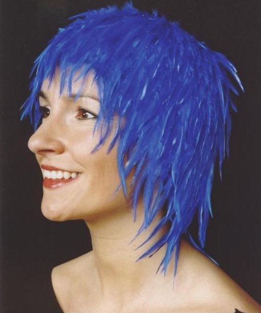 Perruques,P60025,Nina plume bleue