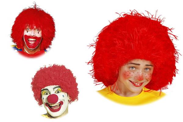 Perruque de clown rouge