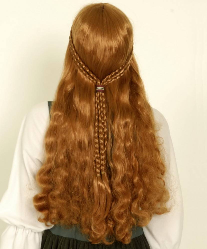 Perruque médiévale rousse-P10052