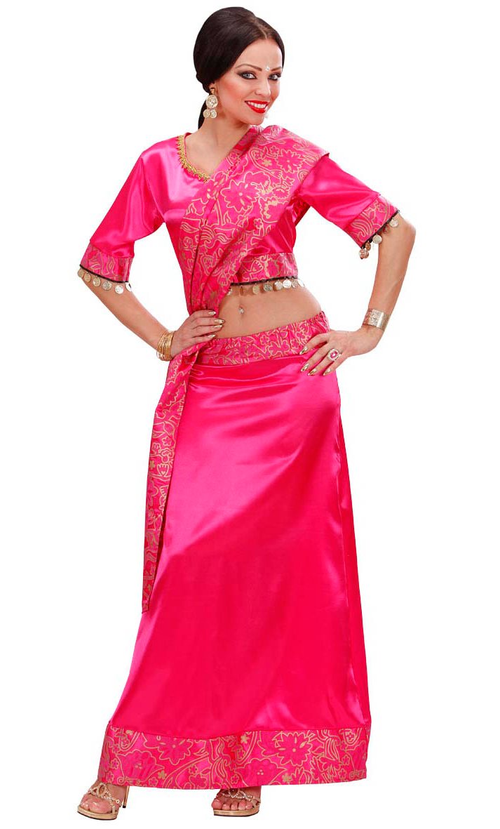 Costume bollywood sari rose-v29628