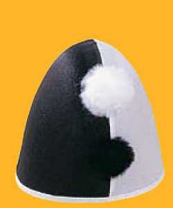 Chapeau-Cône-Pierrot-noir-et-blanc-M2