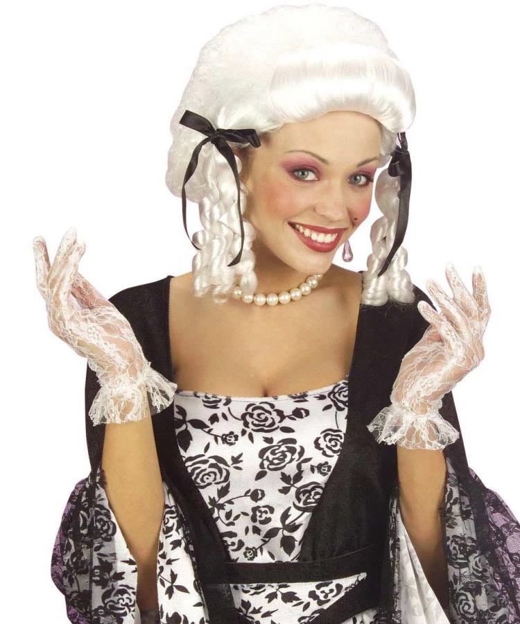 Gants blancs en dentelle - Magie du Déguisement - costume de marquise et  carnaval de Venise