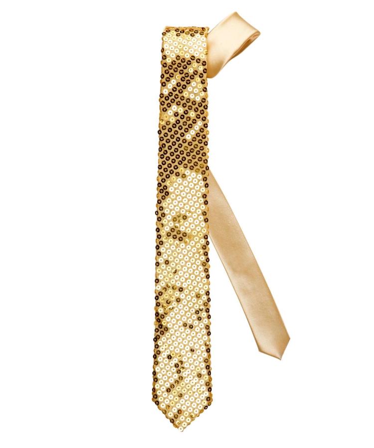 Cravate-à-paillettes-or