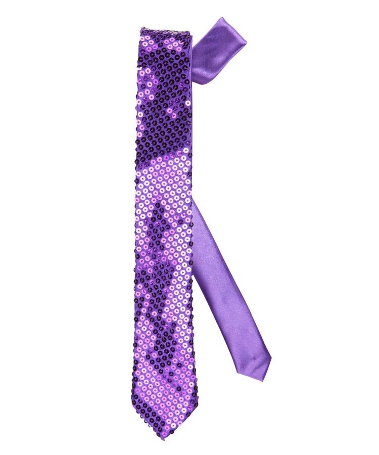 Cravate-à-paillettes-violette