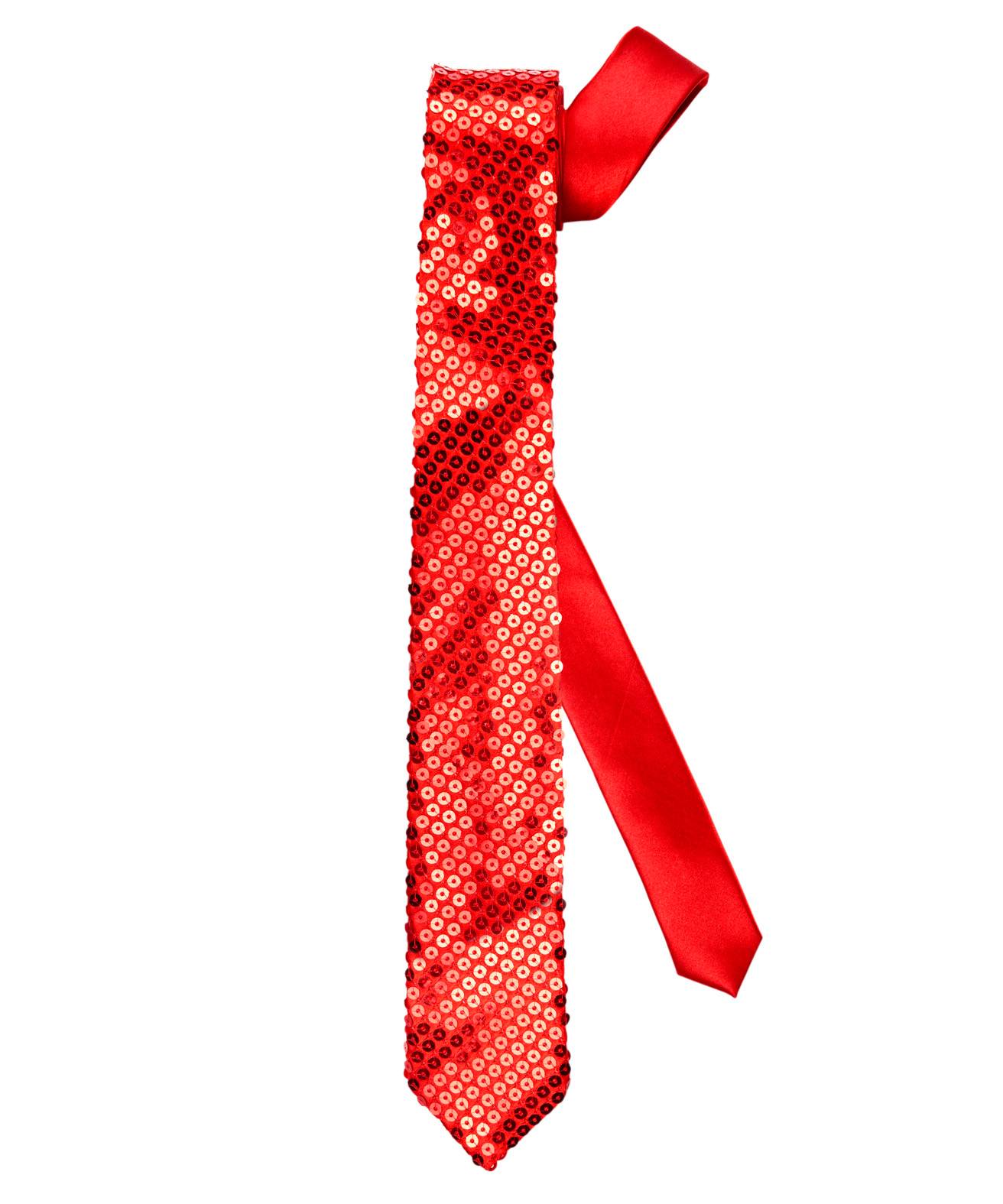 Cravate à paillettes rouge