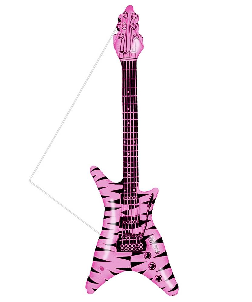 Guitare gonflable rose