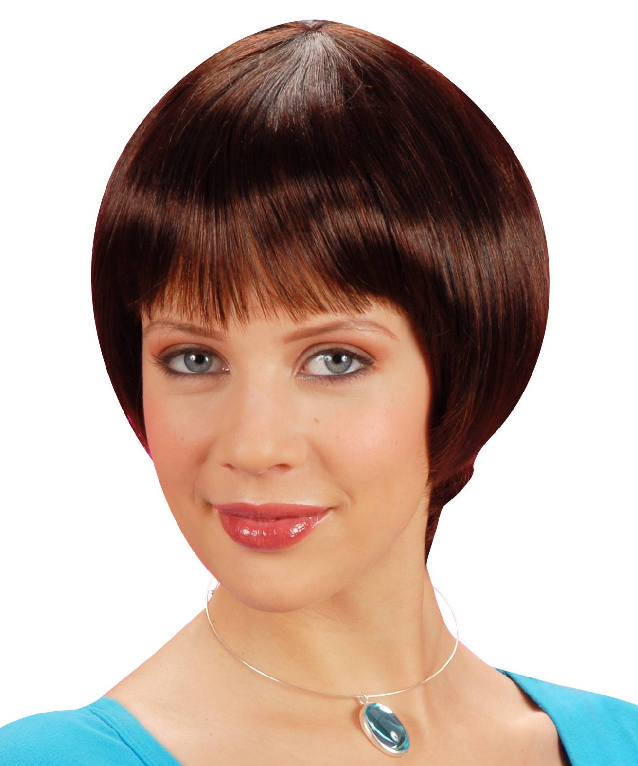 Perruque brune très courte