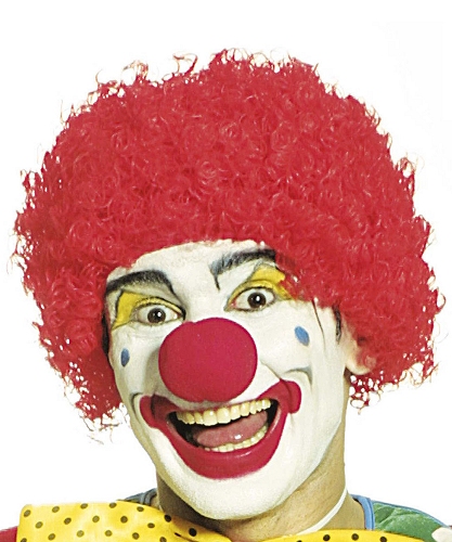 Perruque clown rouge - bouclée m2