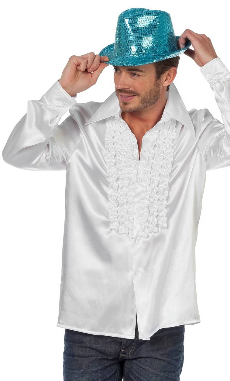 Chemise Disco à Paillettes Pour Homme - Manches Longues - Look Années 70/80 - Pour Fête, Carnaval, Soirée Rave