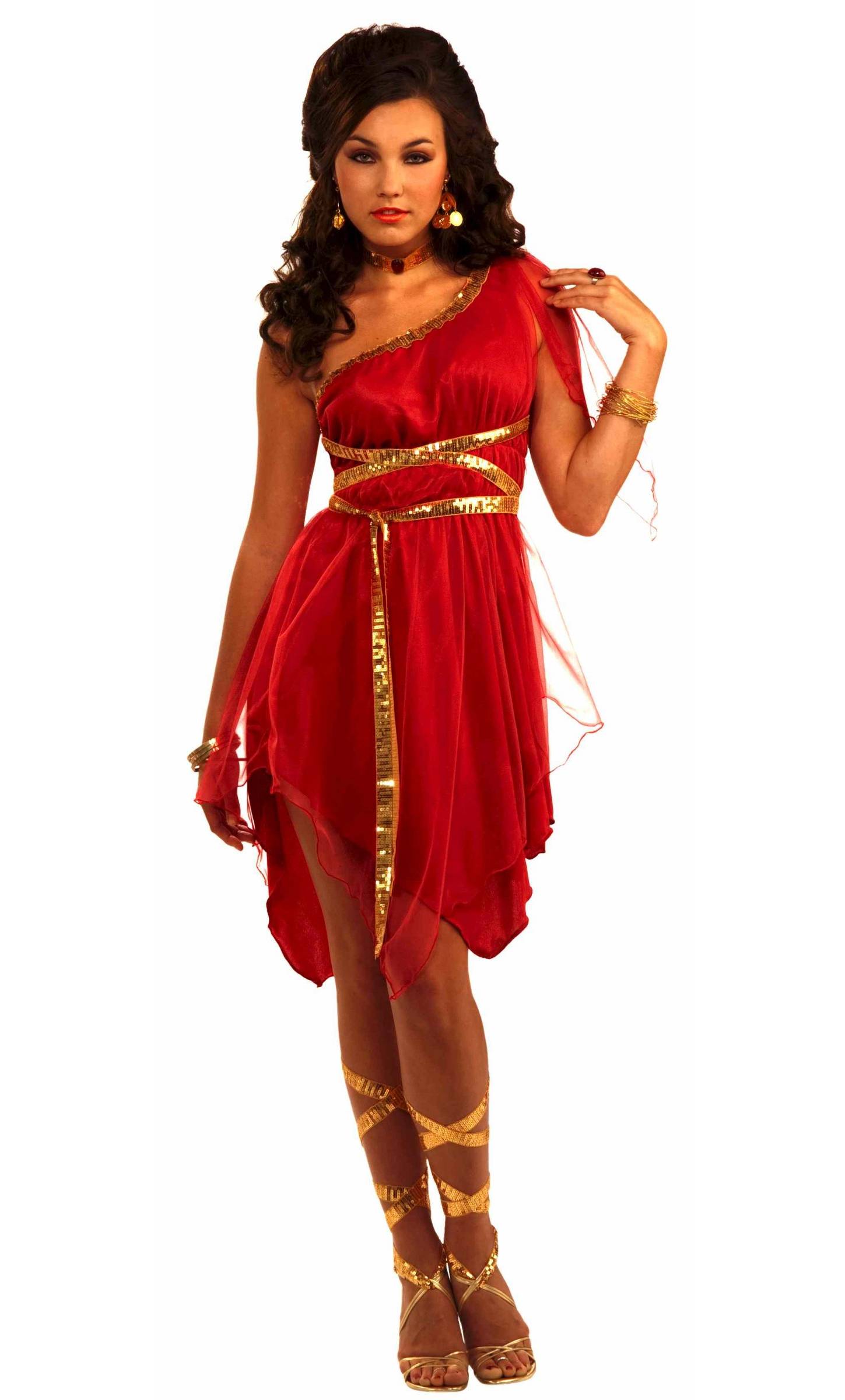 Costume déesse rubis rouge