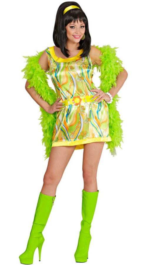 Costume-mini-robe-70s-verte-pour-femme