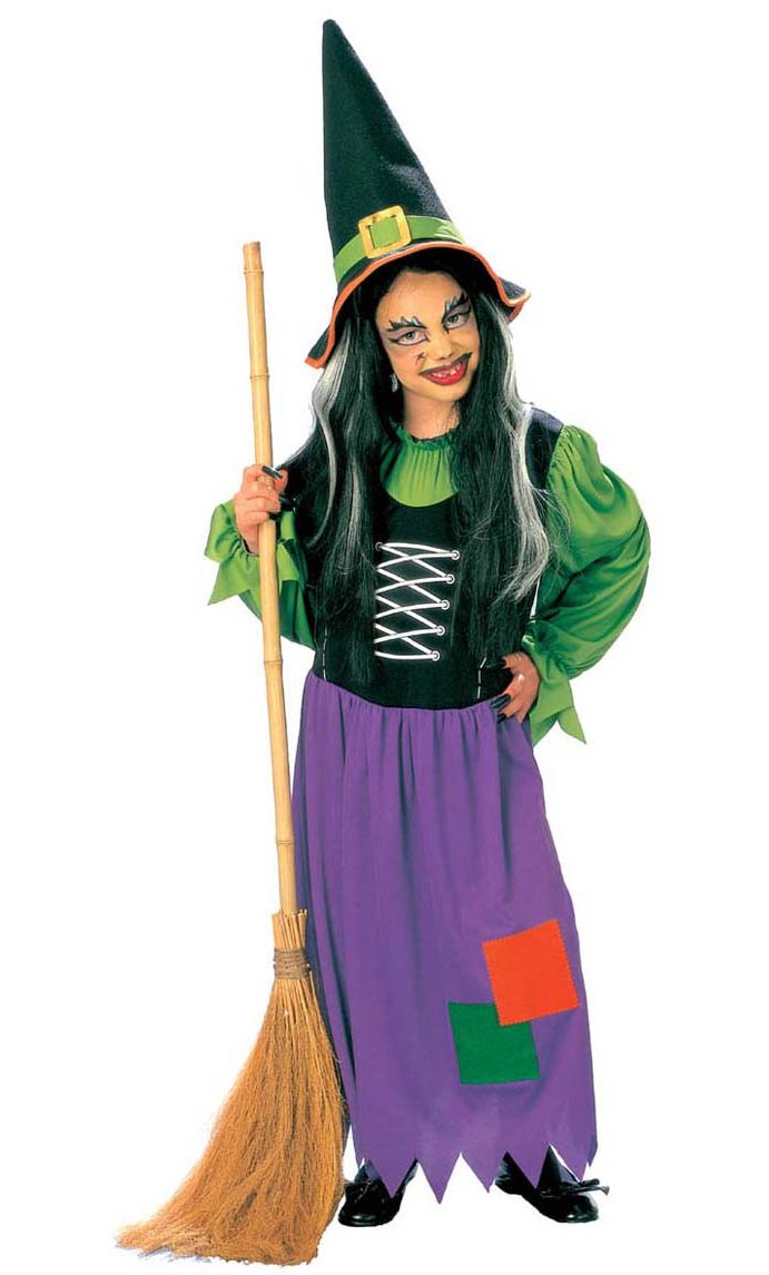Robe Chapeau Sorcière Costume Sorcière Enfant Boland - Robe Velours,  Chapeau - Halloween, Déguisement Fille Déguisement Velours, image size:691x1145