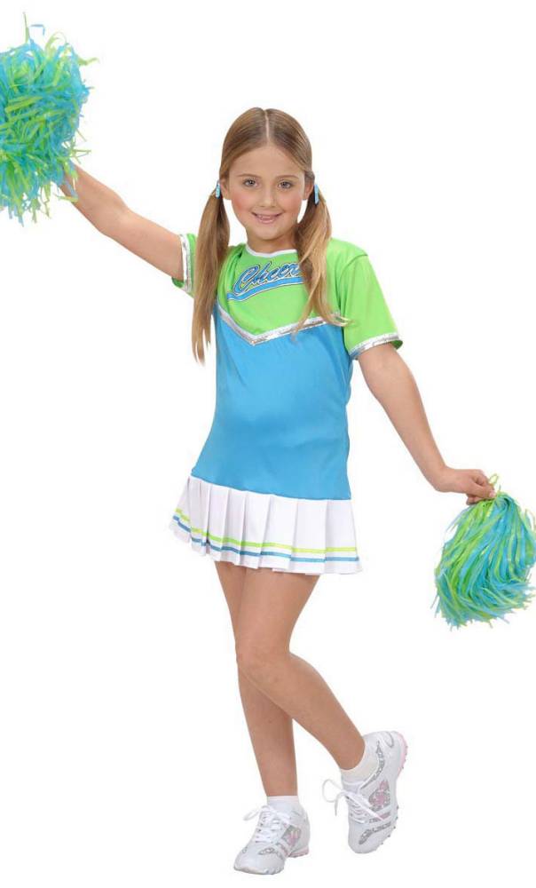 Accessoires Pompom Girl Fille - Pompons + Nœud Cheveux + Chaussettes Rayées - Déguisement Cheerleading