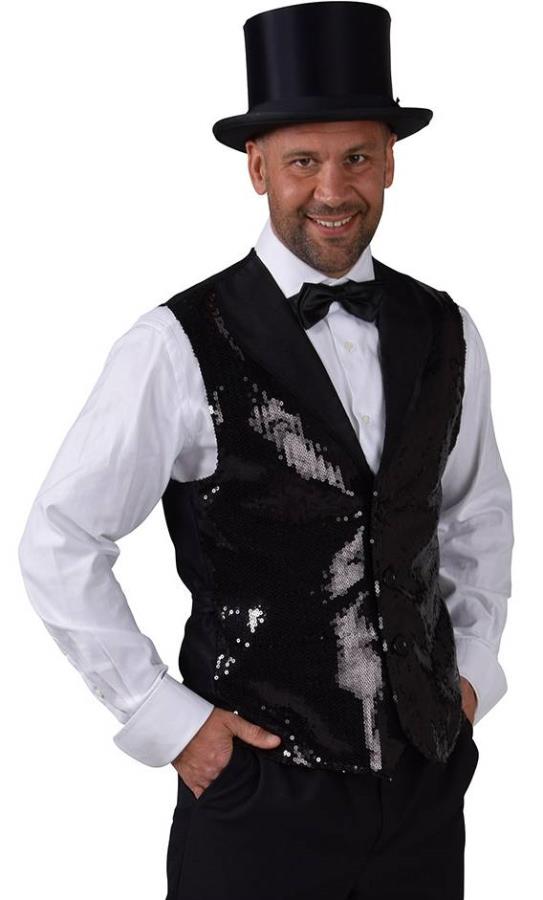 Gilet-pailletÃ©-noir-homme