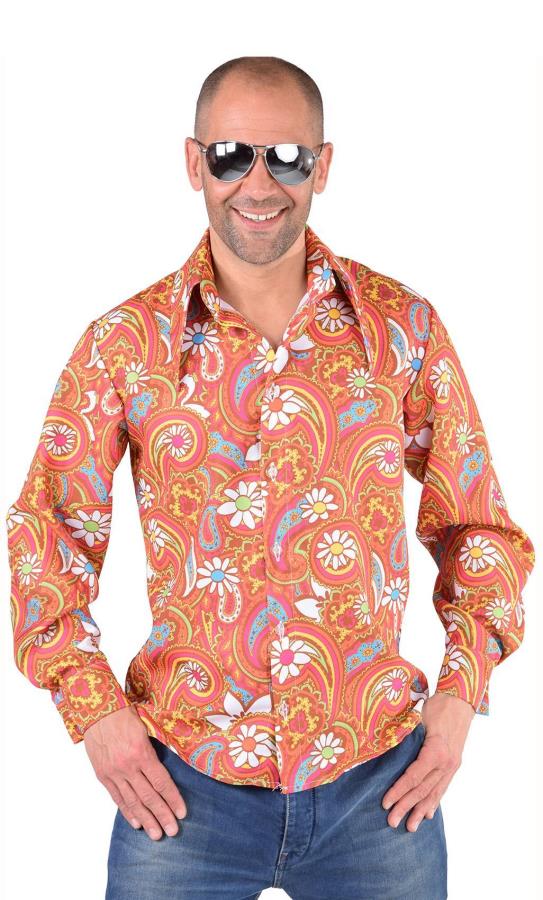 Chemise-disco-homme-orange-xl-xxl