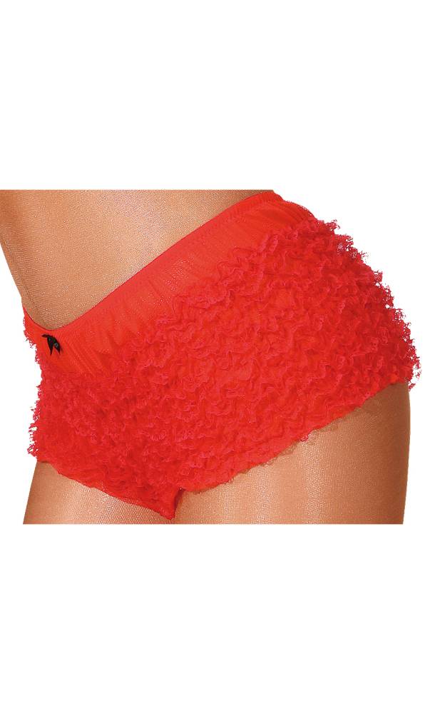 Shorty femme dentelle rouge