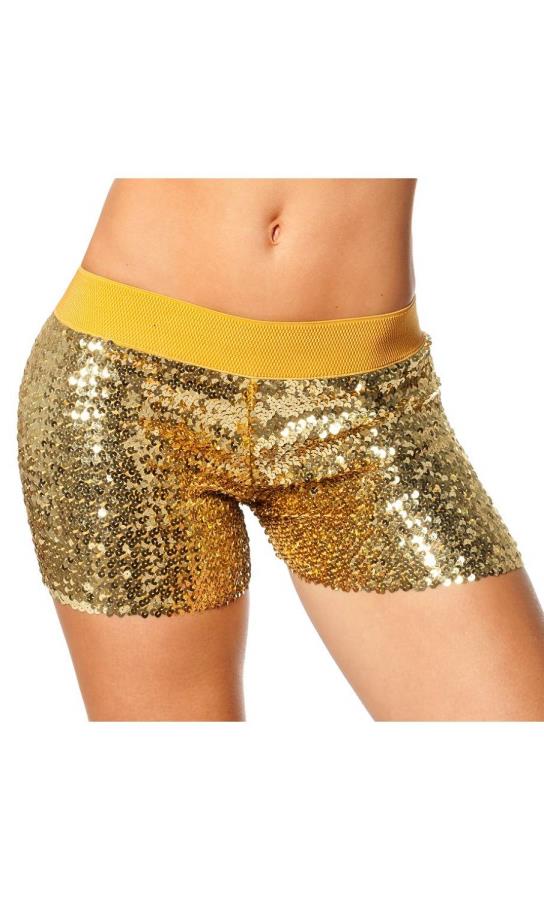 Shorty-paillettes-or