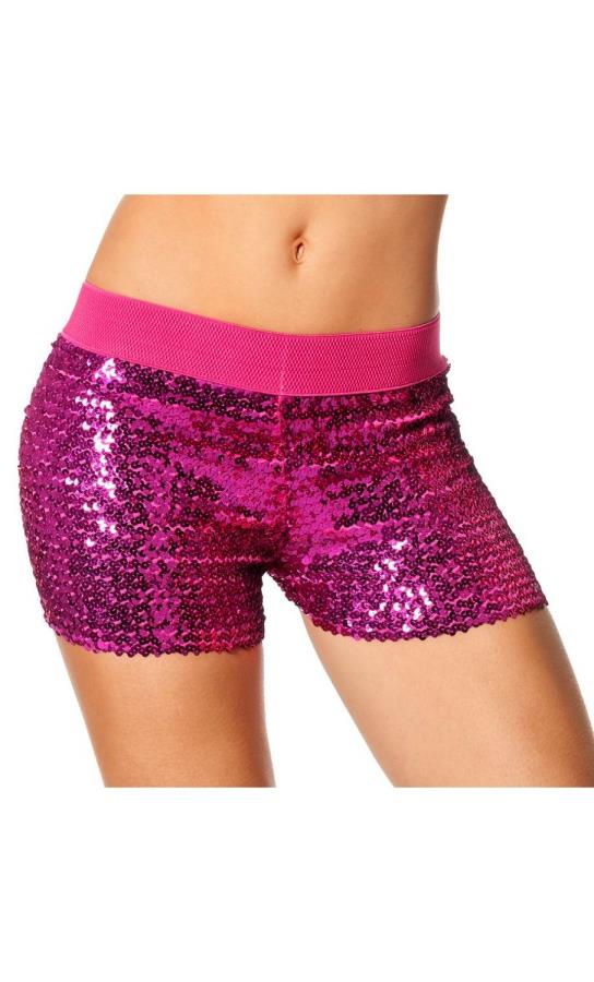Shorty-rose-vif-paillettes
